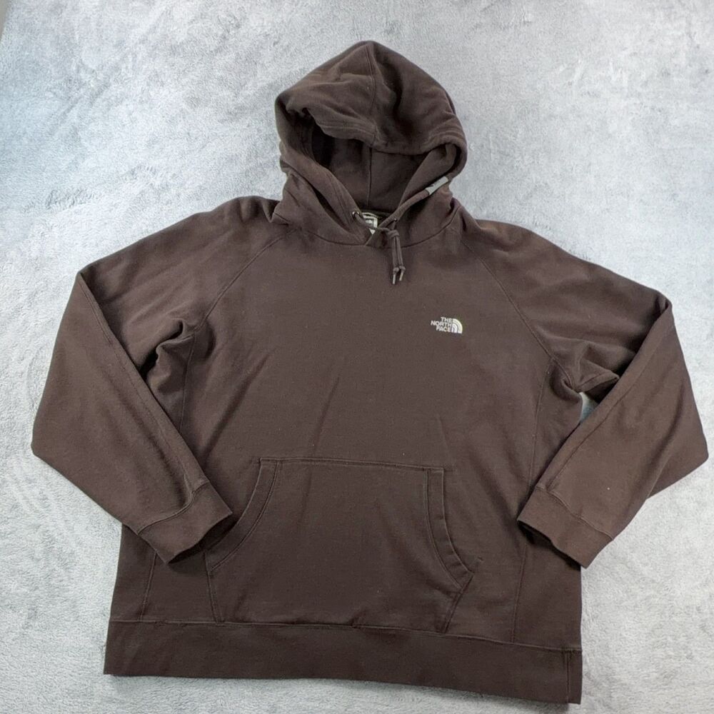 THE NORTH FACE Men's 2XL Brown Fleece Pullover Hoodie Logo Outdoor Hiking